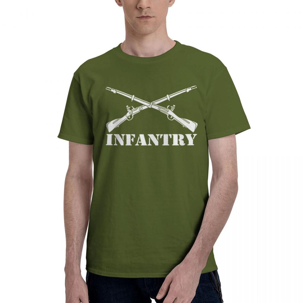 US Army Infantry Branch Crossed Rifles 100 Cotton Casual Breathable Confortable T Shirt Mens Clothing Brands Men TShirt