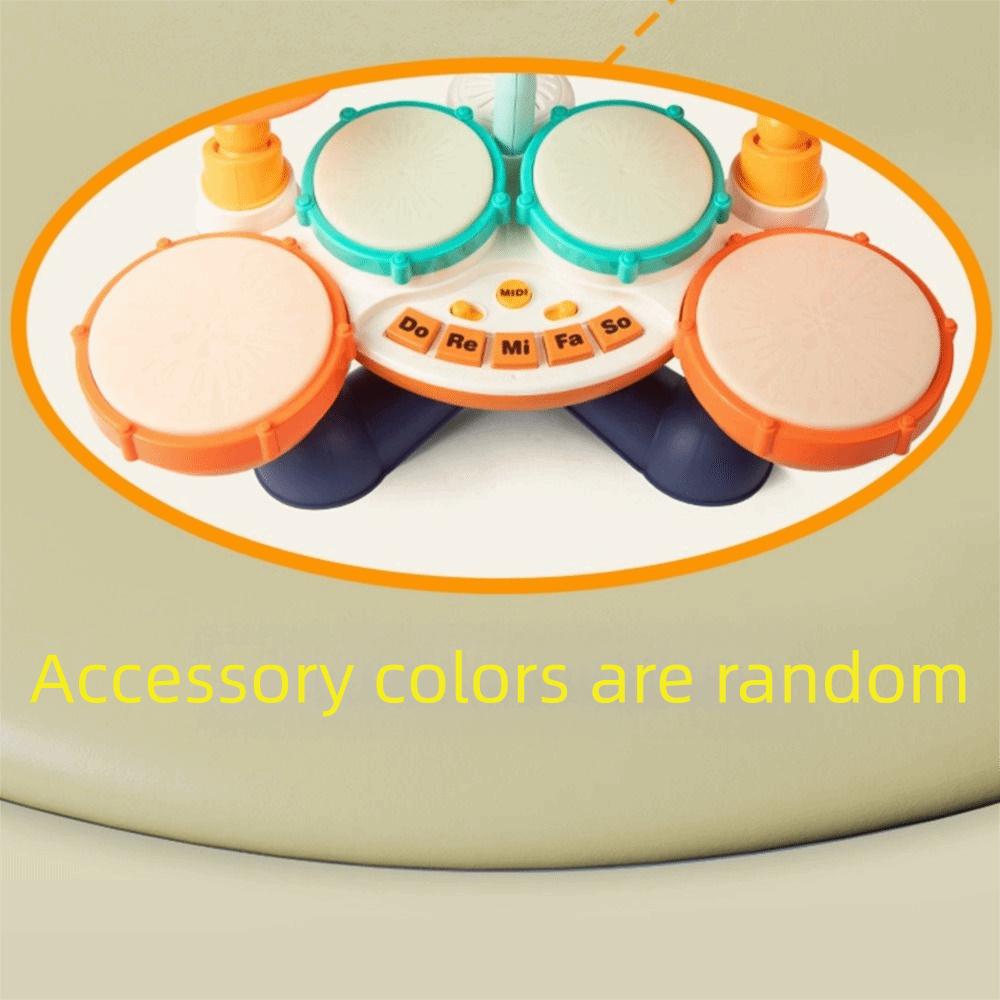 Wear Resistant Jazz Drum Set Toys Light Up Musical Montessori Toys Safe Kids Drum Set  For Toddlers