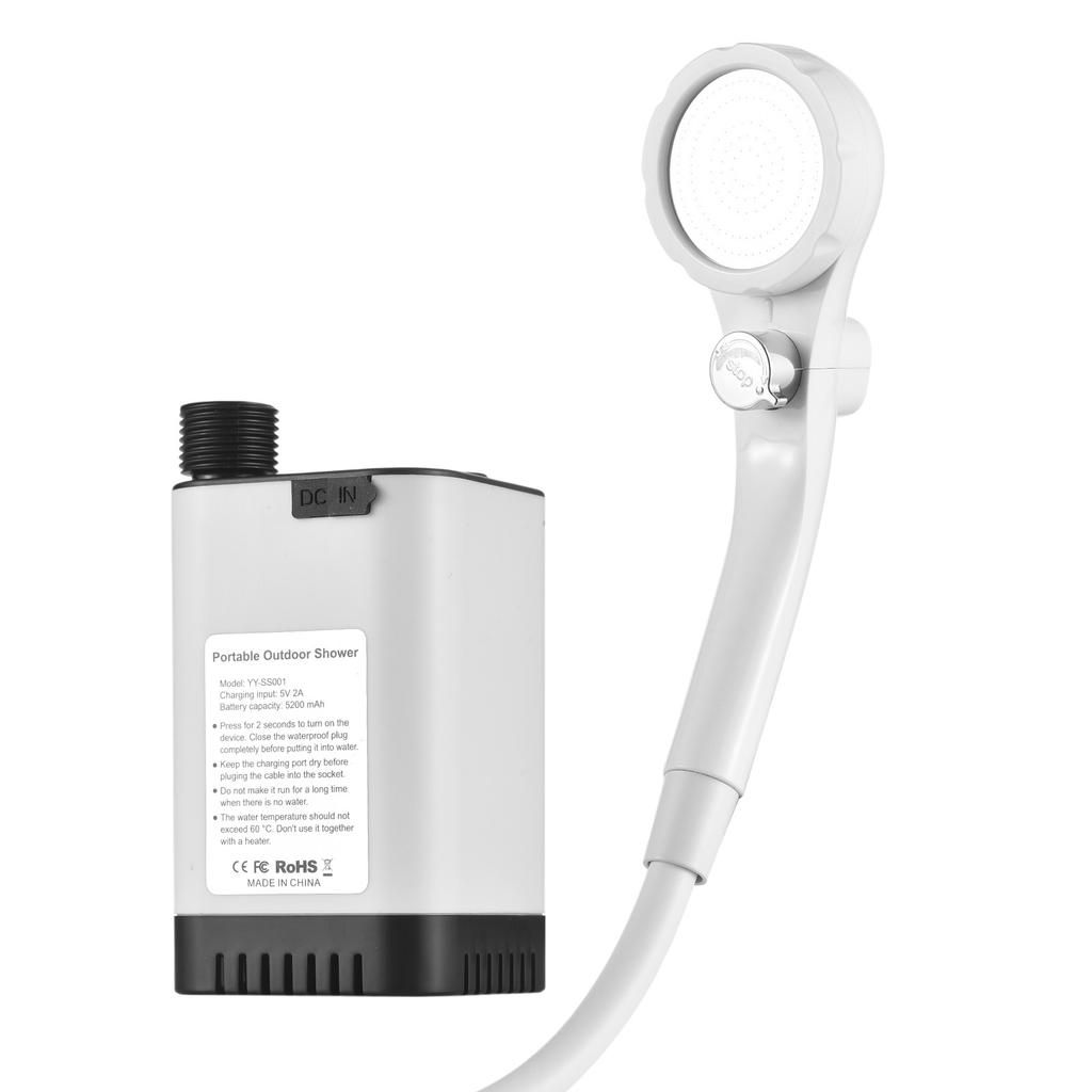 Tragbare Dusche Elektrische Campingdusche mit stufenloser Wasserdurchflussregelung LED Power Digital