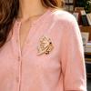 Zinc Alloy Brooch Pin, Butterfly Shape Lapel Badge with Rhinestones Inlaid, Brooch Versatile Accessory for Sweaters Collars Hats Bags Coats Scarves