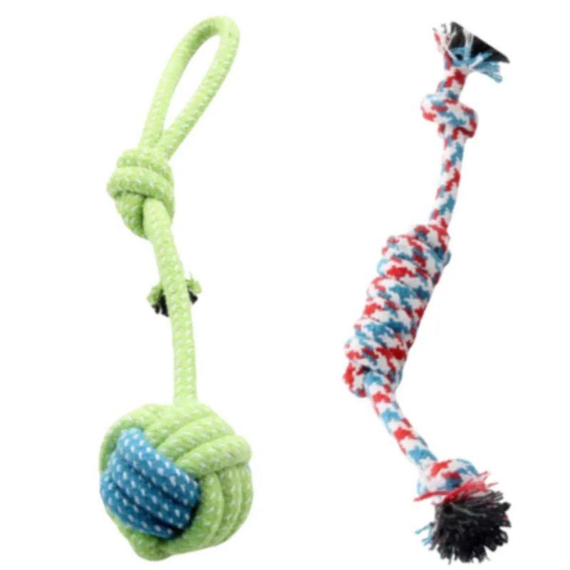 

Dog Toys Molar Long Lasting Bends and Hitches Golden Retriever Small, Medium and Large Dogs Teddy Puppy Dog Relieving Stuffy Toys Pet Supplies [2 piece set] hanging ball + cute candy knot