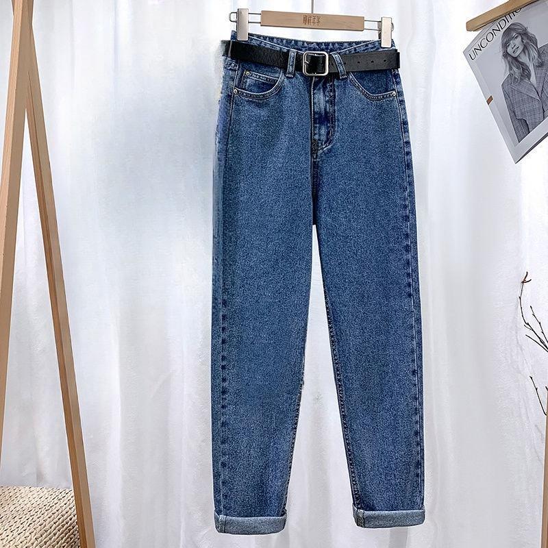 Denim Straight-leg Pants Women s Thin High-waisted Loose Nine-point Jeans Trendy Multi-wash Straight-leg Jeans, High-waisted Relaxed Fit Casual Pants S