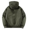 Herren Arbeitsjacke mit Kapuze aus reiner Baumwolle, Herbst/Winter, mit Samtfutter, Verdickt, Lockerer Schnitt, Übergröße, Stil 6836.