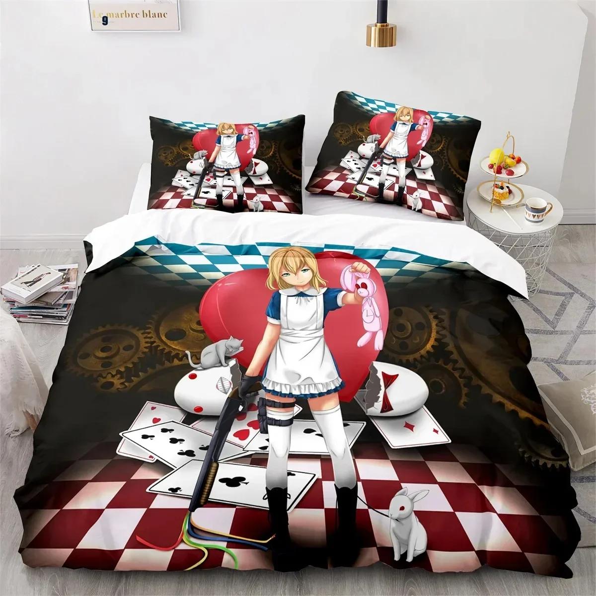 

Comforter 3D Anime Gacha Life Bedding Set Printed Bed Set With Soft Single Double Queen Super King Size Comforter (quilt)-EU Single(135*200cm)3pcs