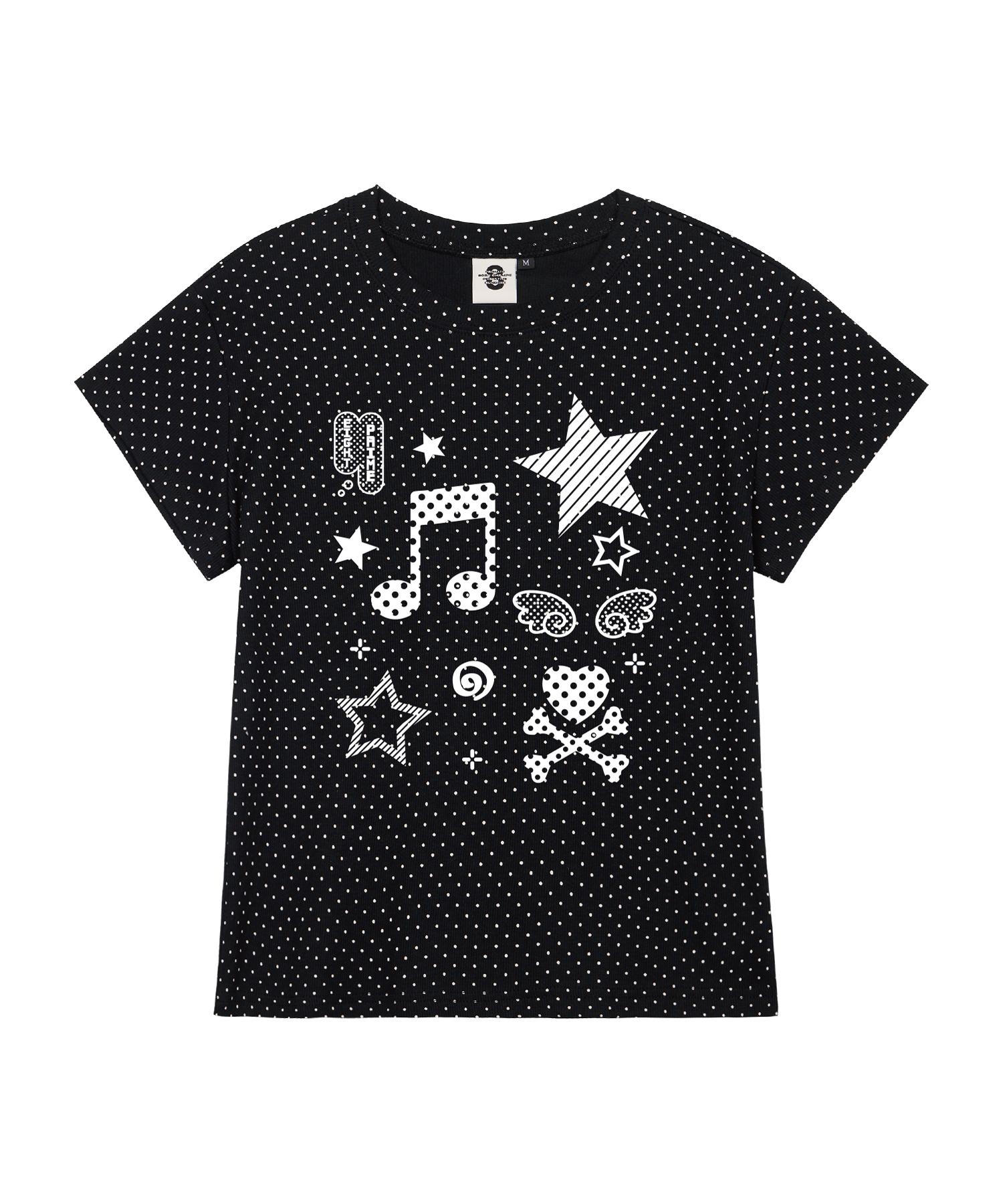Prime Eight Dot Song Women S Polka Dot Short Sleeve T-Shirt 3 Colors Ivory/S