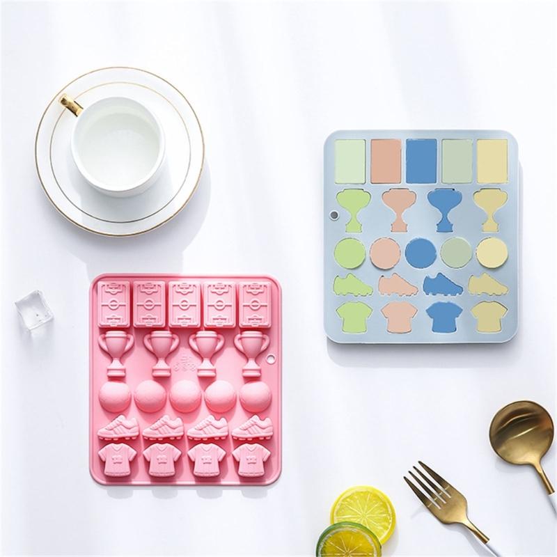 22 Cavities Football Silicone Molds Sports Theme Silicone Candy Molds Football Chocolate Molds for Cupcake Decoration