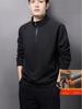 Men's 2025 Half-Zip Loose Hoodie: Long Sleeve, Stand Collar, Plus Velvet, Warm Jacket for Spring/Autumn