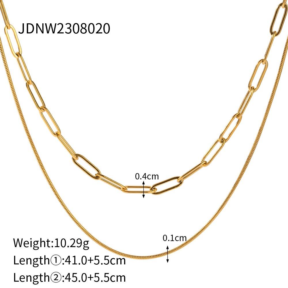 Double-layer Stacked Titanium Steel Necklace Light Luxury High-end Clavicle Chain Stainless Steel Jewelry Does Not Fade