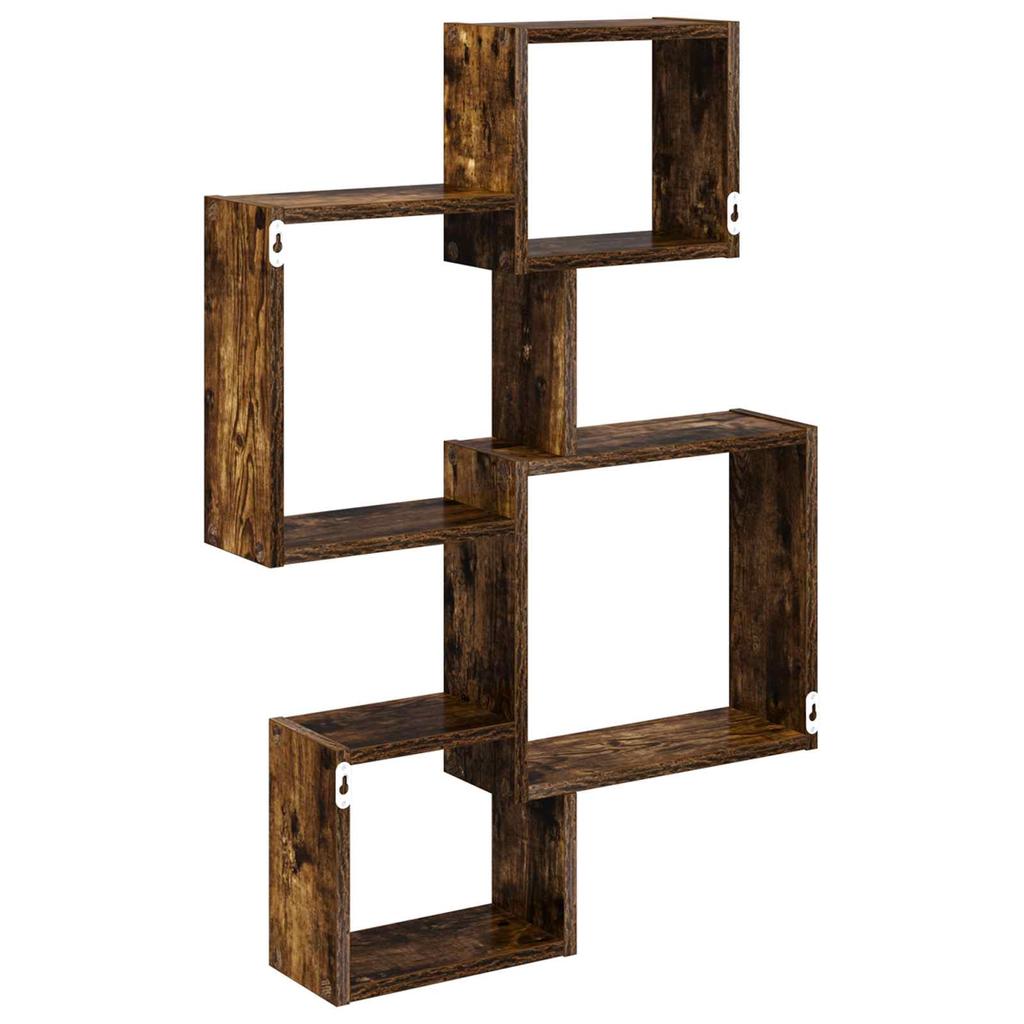 Wall Mounted Cube Shelves Wall Bracket Brown 64 x 13.5 x 91.5 cm