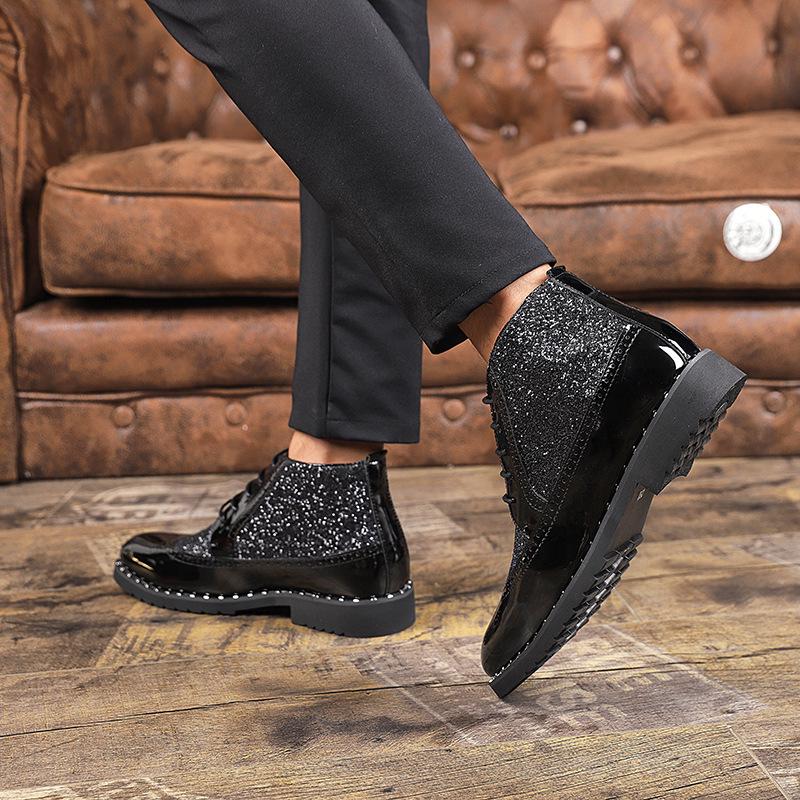 Men's 2025 High-Top Leather Martin Boots – Business Casual & Nightclub Styling
