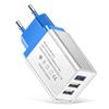 3-Port USB Smart Charger - EU/US Standard Multi-Port Travel Charging Head