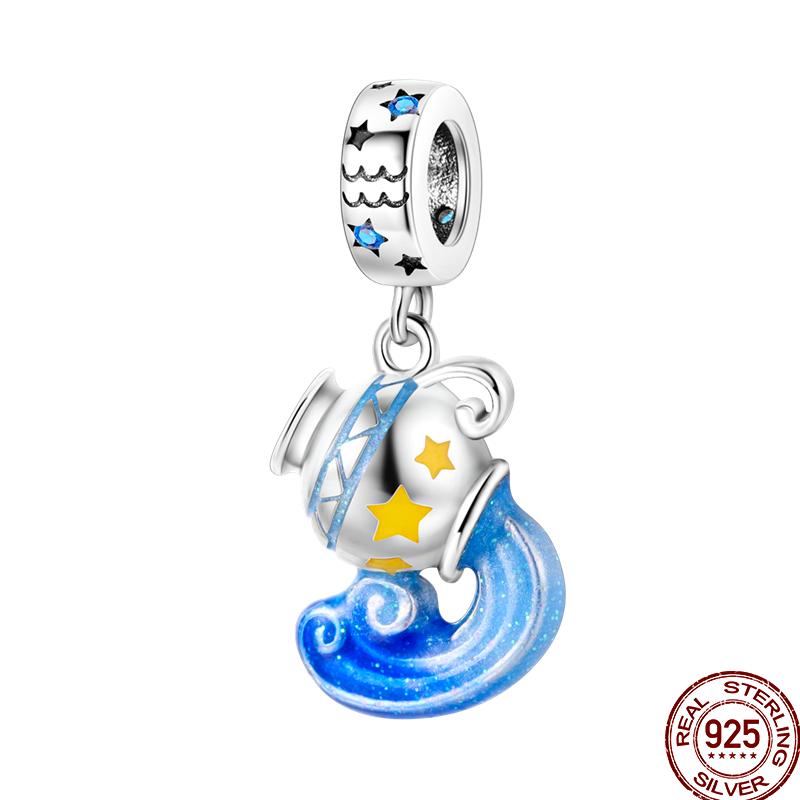 12 Constellation Series Charms Copper Constellation Pendant Suitable For Pan Original Bracelet Diy Jewelry Gift