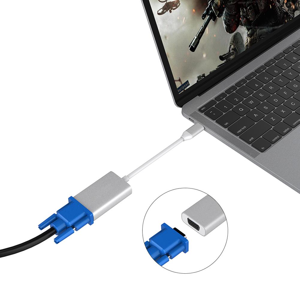 dodocool Aluminum Alloy USB C to VGA Adapter USB Type C Converter for MacBook   MacBook Pro   2017 iMac   Samsung