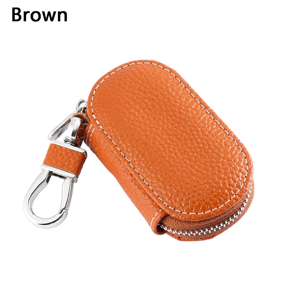 Protective Auto Universal Solid Key Cover Zipper Car Key Bag Leather Case