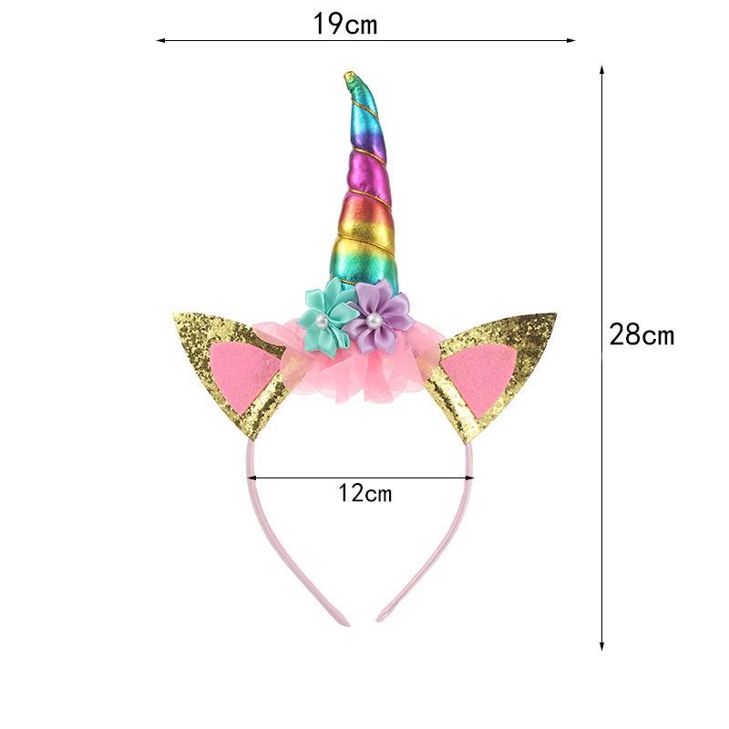 Cartoon Unicorn Headband - Dreamy Rainbow Design for Kids' Parties and Creative Hair Accessories