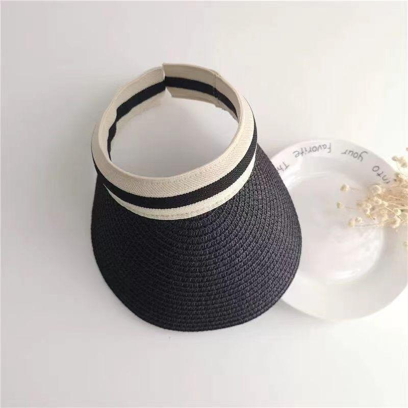 Hat Women's Summer Straw Hat Empty Top Sun Hat Versatile Sunscreen UV Protection Beach Sun Hat