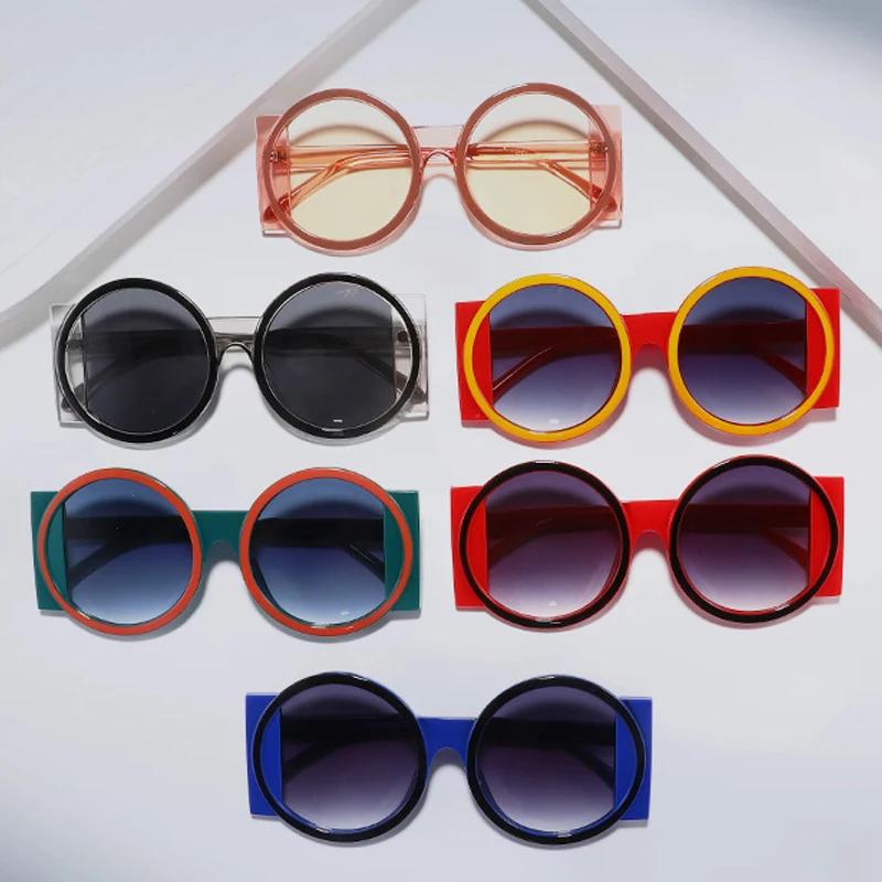 Vintage Runde Solbriller for Kvinner Menn Mote Luksusmerke Designer Utendørs Nyanser UV400 Briller Kvinne Fest Solbriller