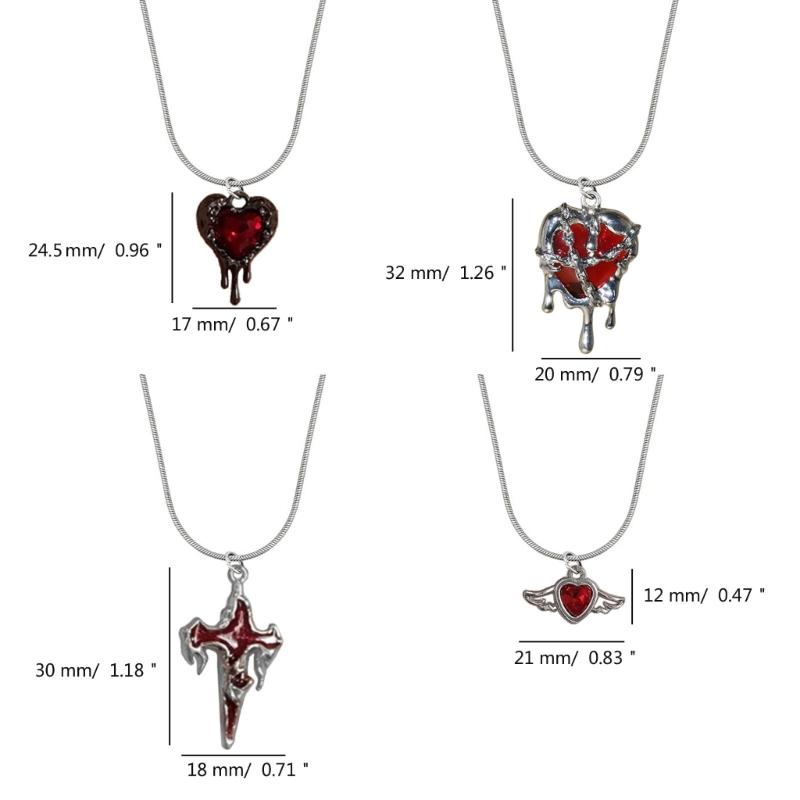 Fashionable Heart Pendant Necklace Handmade Love Cross Neckchain Stylish Clavicle Chain for Women Girls Elegant Choker