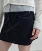 MONGDOL Velvet Denim Mini Skirt Deep Blue Mdsk027Dblue