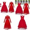 Elegant Lydia Beetlejuice Red Tulle Cosplay Dress For Halloween And Performances