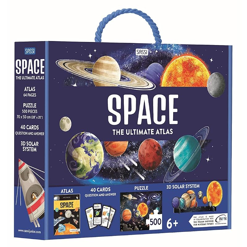 MEGA ATLAS SPACE Jigsaw puzzles with books to make early learning
