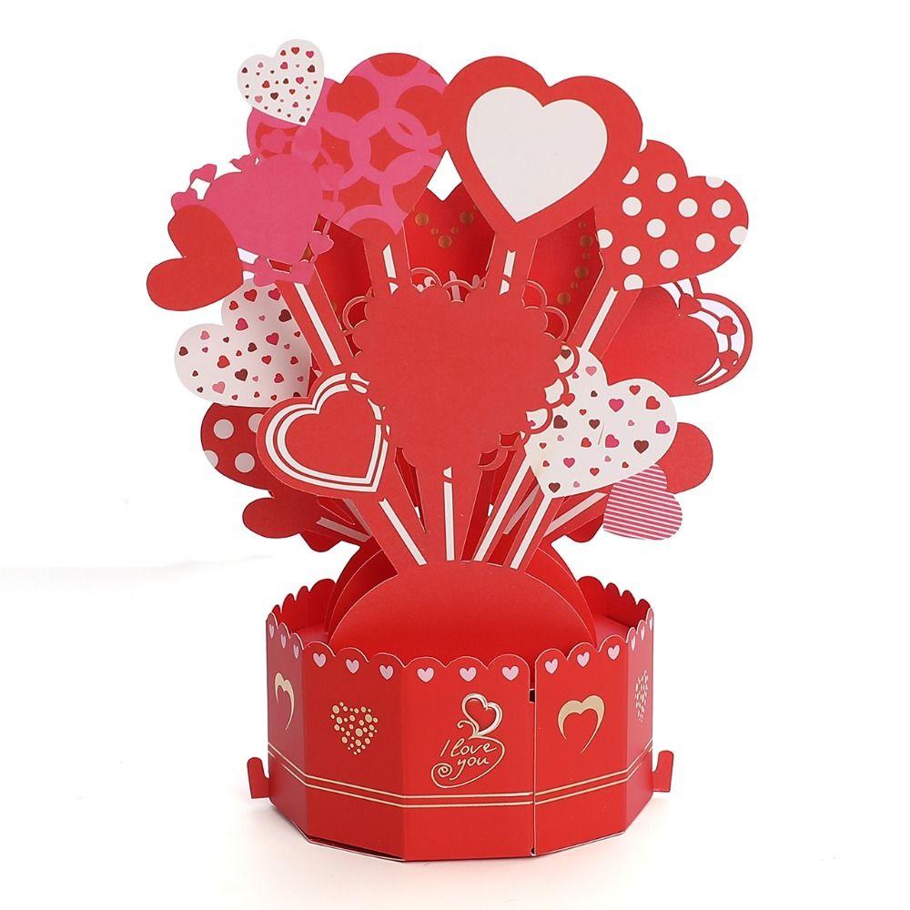 Romantic Mother's Day Greeting Card with Envelope Creative 3D Award Cup Greeting Cards Blessing Paper Sculpture Thank You Card