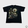 Vintage Y2K Native T Shirt Mens XL Black Motorcycle Wolf Graphic Nature Tee