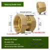 Copper Union with Inner/Outer Threads, Double Inner Thread Water Heater Connector Tee/Elbow Nipple, 46mm & 1" Thread, Different Diameters.