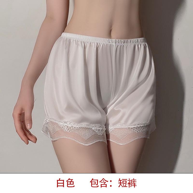 Ice silk sexy safety pants women's anti-light summer thin large size loose can be worn outside lace pajama pants leggings summer