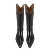 Krazing Pot Cow Leather Autumn Winter Shoes Thick High Heels Big Size 34-size 46 Western Boots Women Keep Warm Mid-calf Boots
