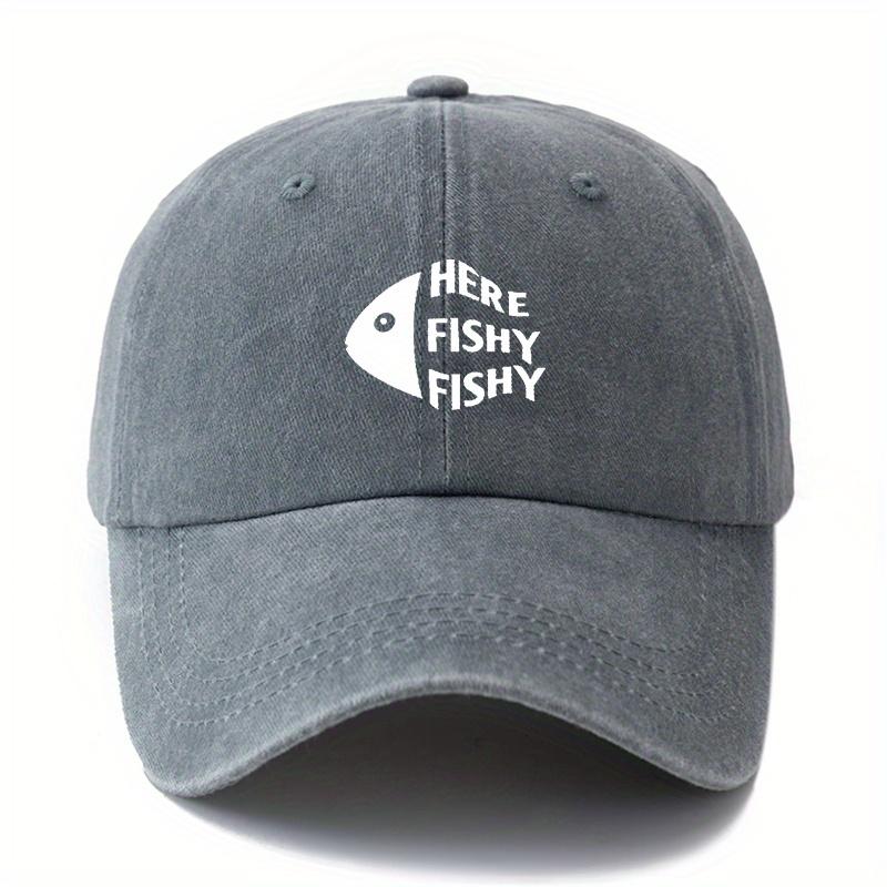 

Unisex s and Women s printed fish head baseball caps, classic retro outdoor lightweight curved brim hats, truck driver hats Adjustable