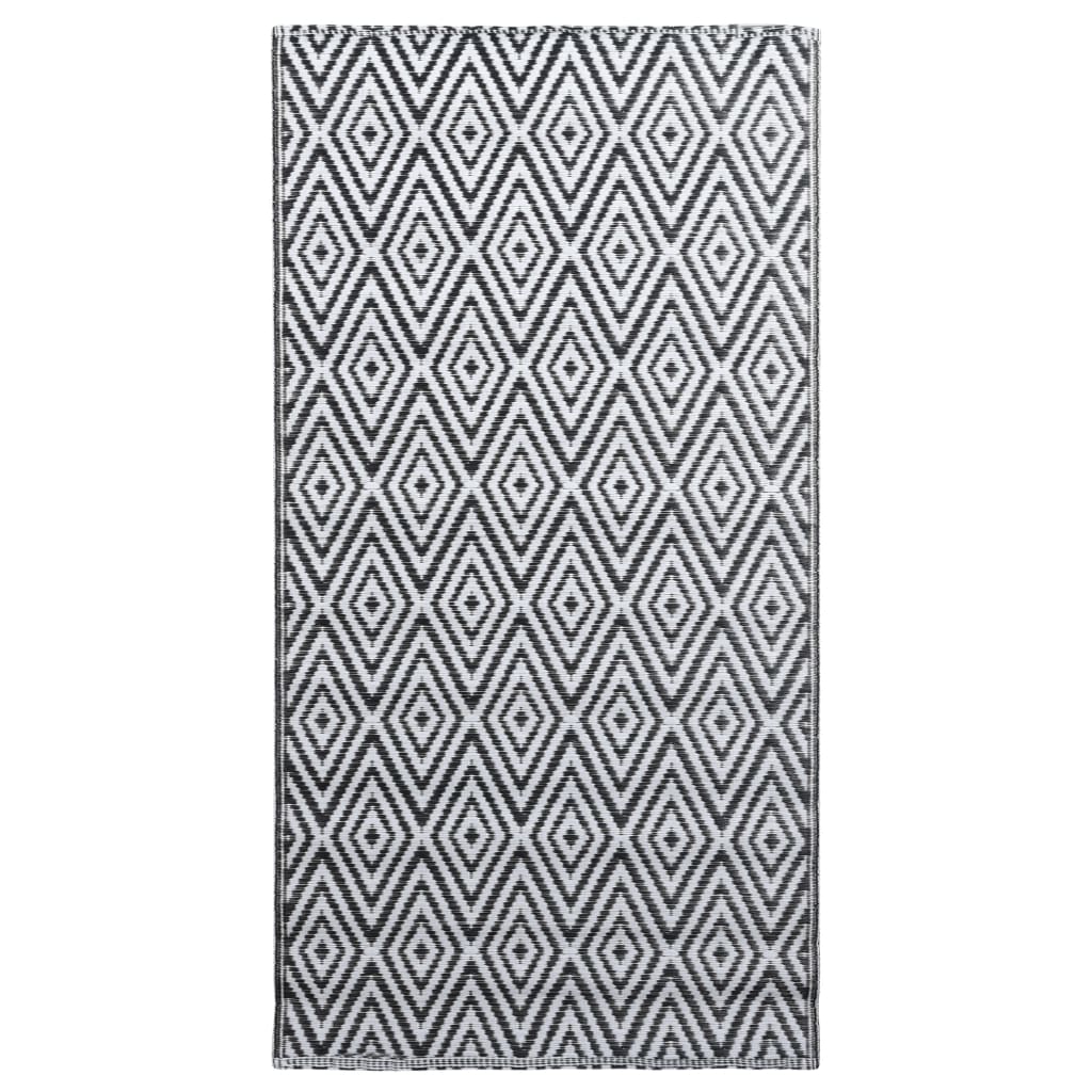 Outdoor Rug ARAKIL White and Black 120 x 180 cm PP