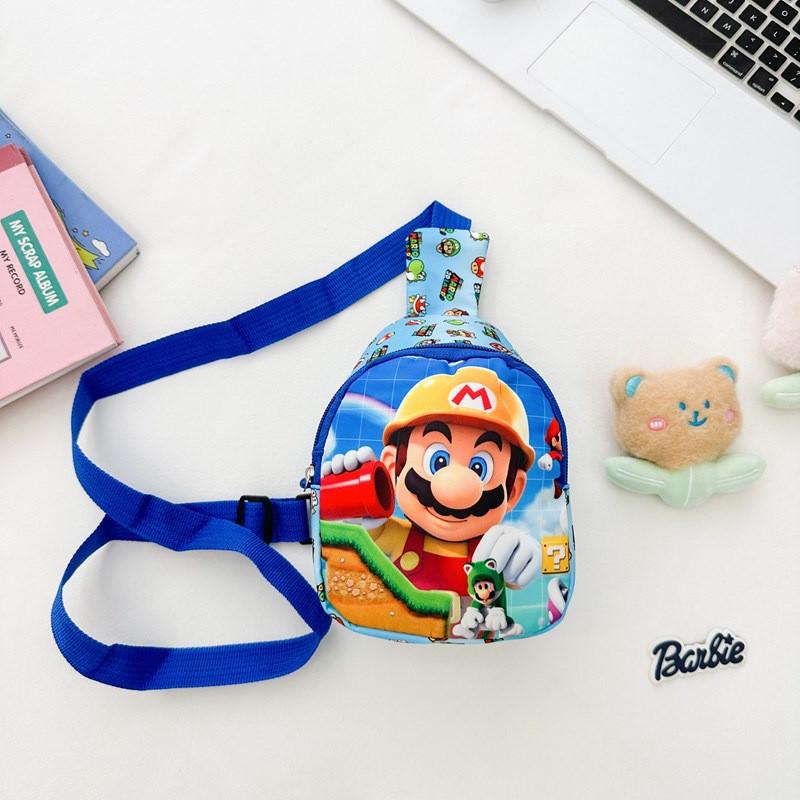 Cartoon Super Mario Bros Pattern Kids Single Shoulder Crossbody Chest Bag Gift