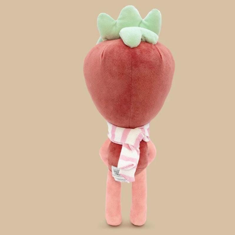 Peluche Mondo di Dandy 35cm Bambola Ripiena Fragola con Sciarpa Peluche Morbido che Tiene il Gelato Kawaii Gioco Regalo per Fan Bambini Decorazione per la Casa