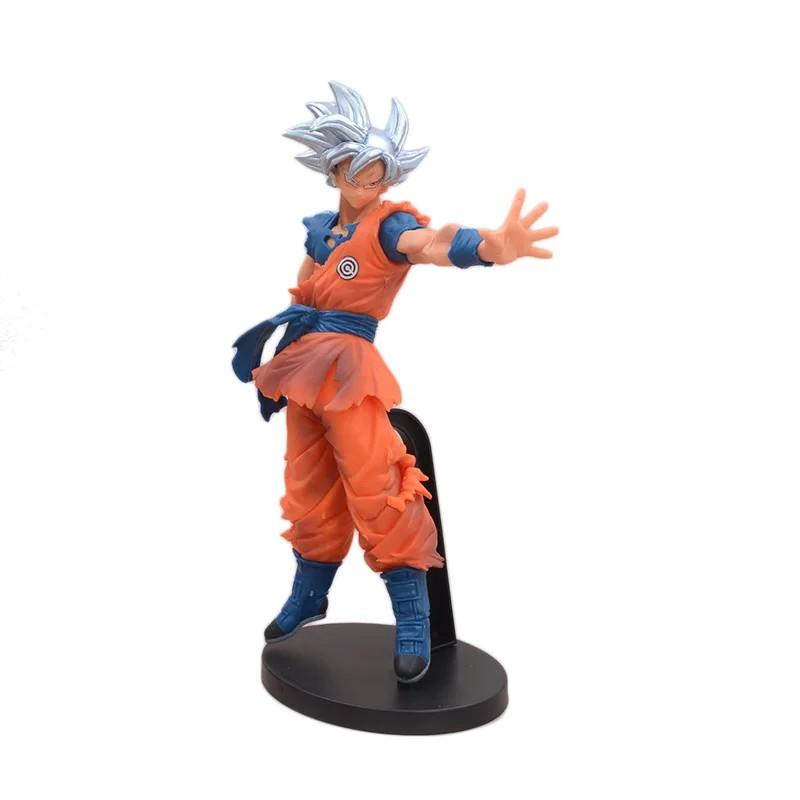 

Аниме Dragon Ball Серебристые волосы Сон Гоку Фигурка Самоосторожный Кунг-фу Будокай Достичь Веджета Фигурка Действия Модель В Коробке 24 см ПВХ With box