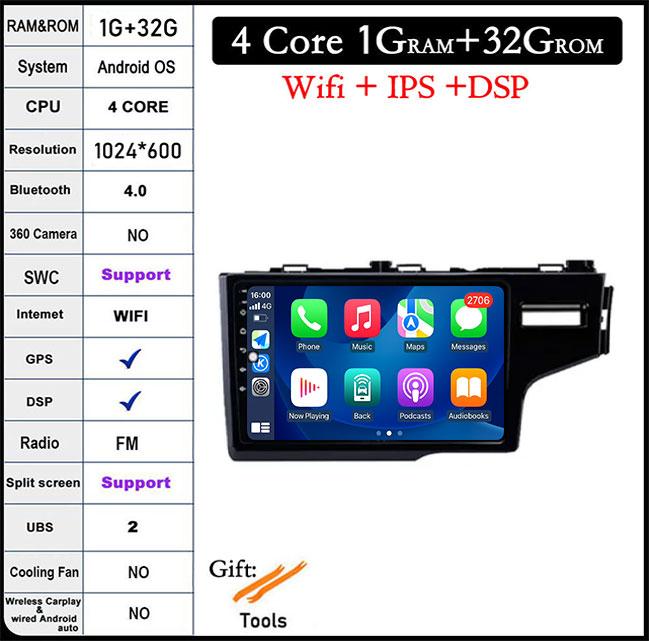 

9 Android 14 для Honda Fit Jazz 2013 2014 2015 Автомобильное радио GPS навигация Радиоплеер Мультимедиа Видео Стерео Авто 4G+WIFI