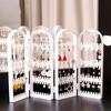 Folding Earrings Studs Display Rack Necklace Jewelry Shelf Stand Holder Panels Screen Organizer Storage Box