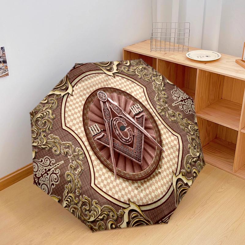 

1PC Freemasonry Umbrella Portable Folding Umbrella Iron Frame Hole Bone Structure Outdoor Home Umbrella A7 разноцветный