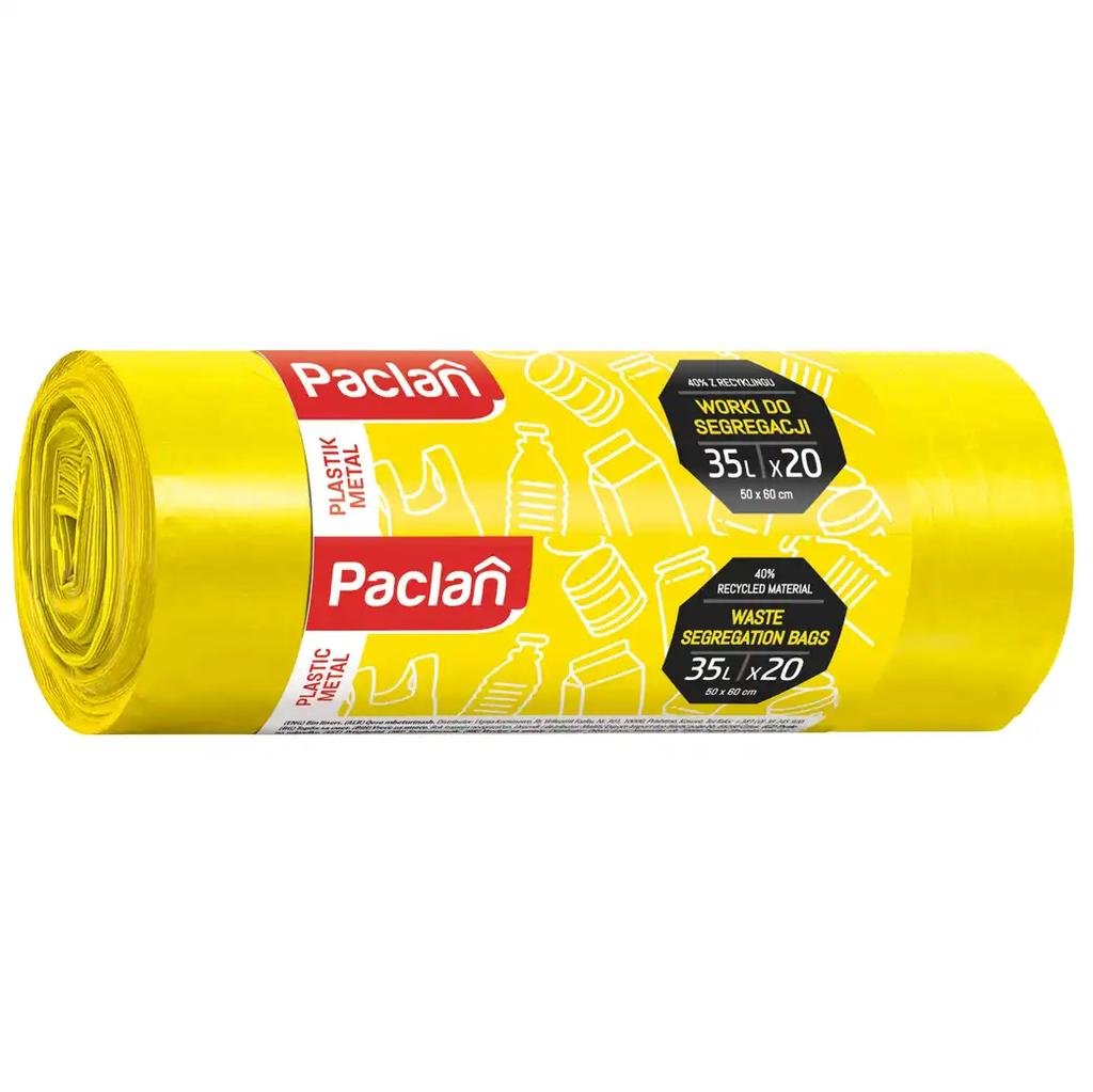 Worki Do Segr. Plast. Żółte Paclan 35L 20 Szt.