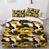 Set Copripiumino Camo Concetto Camouflage Set Biancheria da Letto Mimetico King Size Grigio Nero Singolo Copripiumino per Bambini Adolescenti Adulti