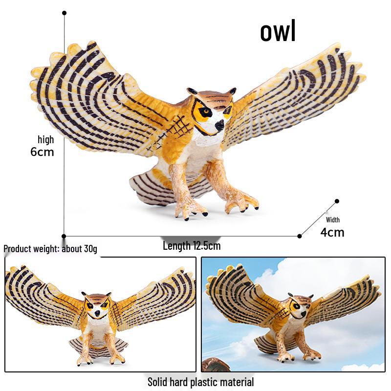 Children's Animal Simulation Toy Set: Eagle, Falcon, Secretary Bird, Owl Figurines