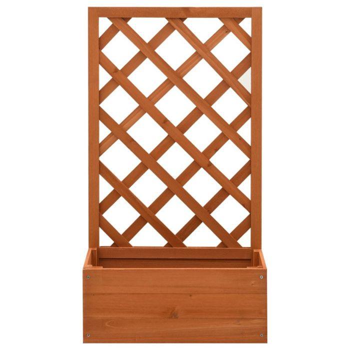 VidaXL Garden Trellis Planter Orange 50x25x90cm Fir Wood