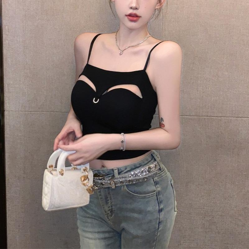 Women's Summer Design Sense Camis Pure Desire Hollow Sexy Top Summer Fashion Women's Tank Tops