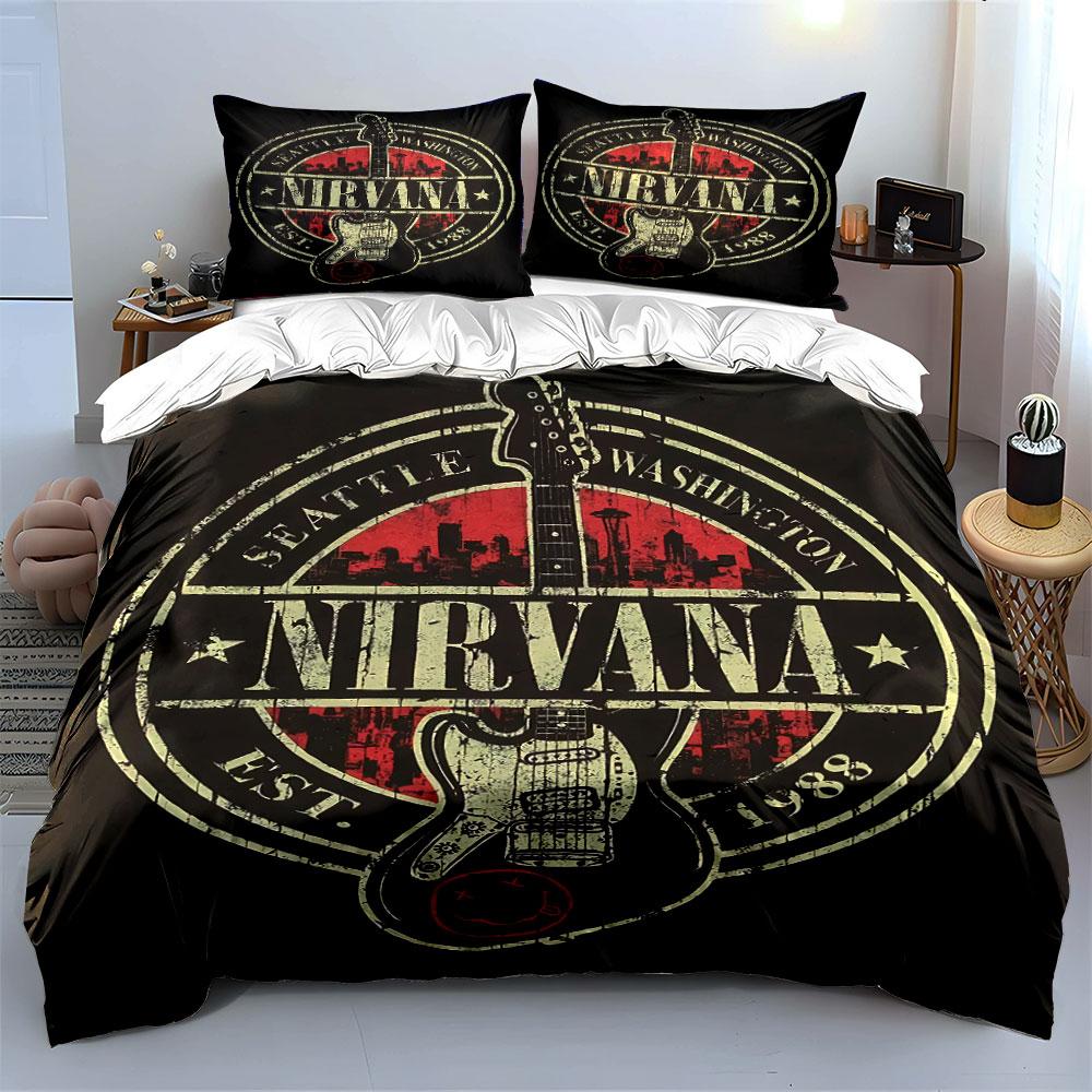 Guitar Print Black Bedding Set Bedding Duvet Cover Set Duvet Cover Pillowcases (1 * Duvet Cover 2 * Pillowcases, Without Duvet Insert)