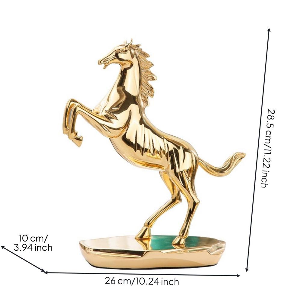 Rearing Horse Statue Polished Reflective for Collectors