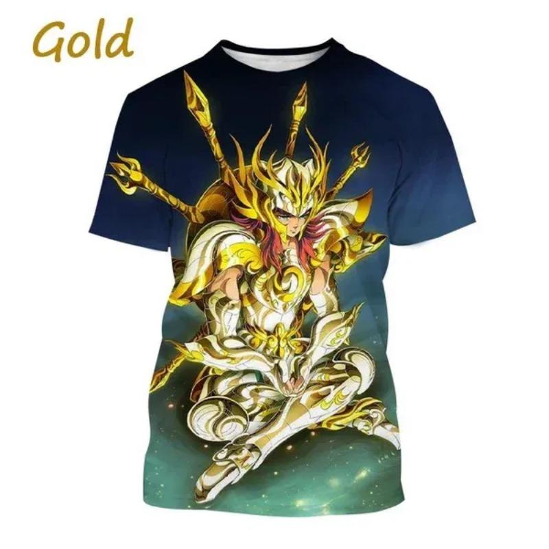 Saint Seiya 3D Printed T-shirt for men and Women Round neck Short-sleeved Casual Tops Oversized T-shirts Anime Tshirt Tee