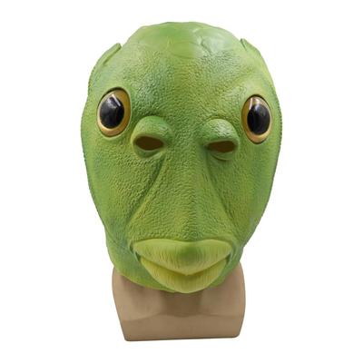Grüne Fisch-Tier-Maske, Gruselige Maske für Erwachsene, Cosplay und Kostüme (Grün)