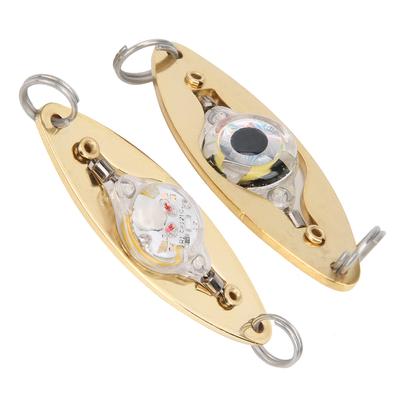 2 pezzi Mini esca da pesca a forma di occhio subacqueo con luce LED impermeabile per la pesca notturna
