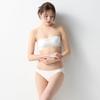 AMOSTYLE Bandeau Bra Panties Lace 1202 C70M Size (Removable Straps) & Set, Chic, (White),