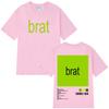 T-shirt Stampate Double-sided Charli XCX Brat Uomo Donna Moda Maglietta Maniche Corte Alta Qualità Cotone Vintage Abbigliamento Y2k T-shirt